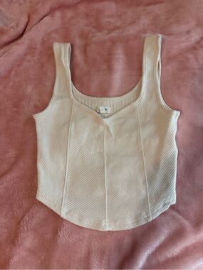 Aerie  Ribbed Tank Top in Cream